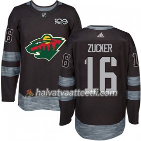 Miesten NHL Minnesota Wild Pelipaita Jason Zucker 16 1917-2017 100th Anniversary Adidas Musta Authentic